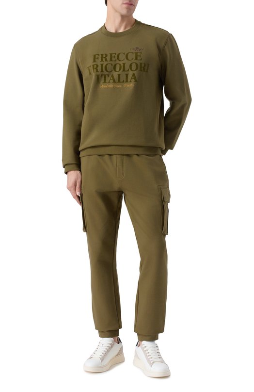 Хлопковый свитшот Aeronautica Militare FE2056UF00662 Хаки  FE2056UF00662 Фото 2