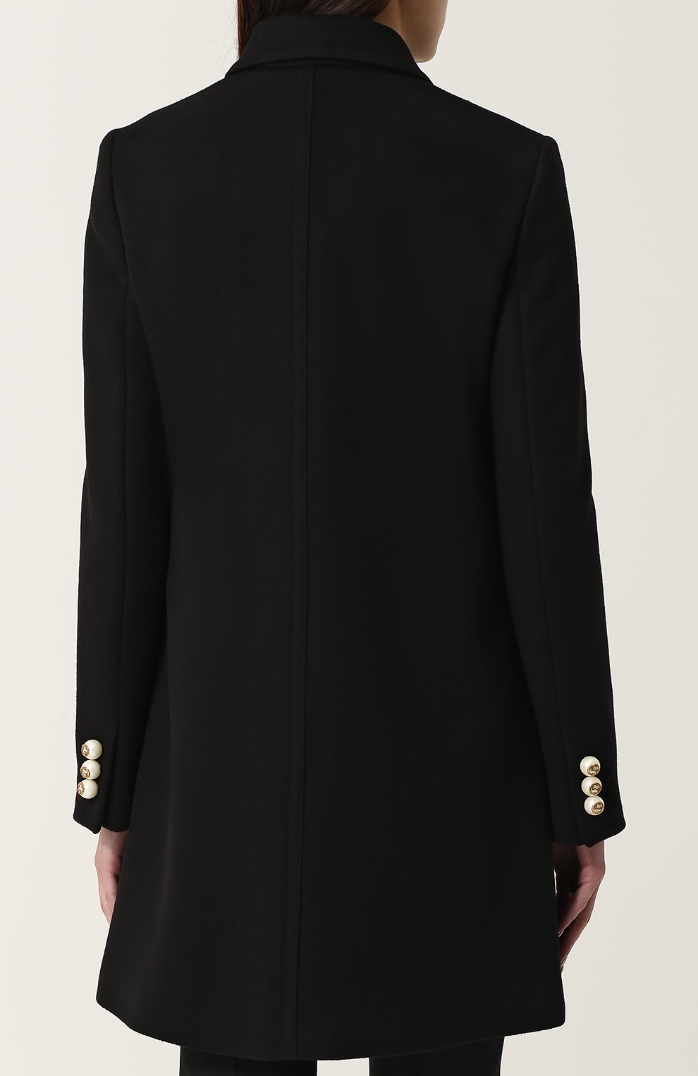 Шерстяное пальто с отложным воротником и жемчужными пуговицами GUCCI, арт. 410535/ZHW03, фото 4