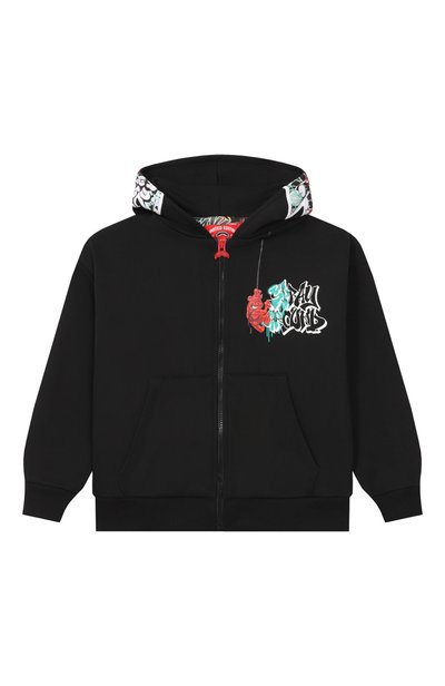 Хлопковая толстовка SPRAYGROUND, арт. SPY1533G/GRAFFITI BITE 0VER FULL-ZIP