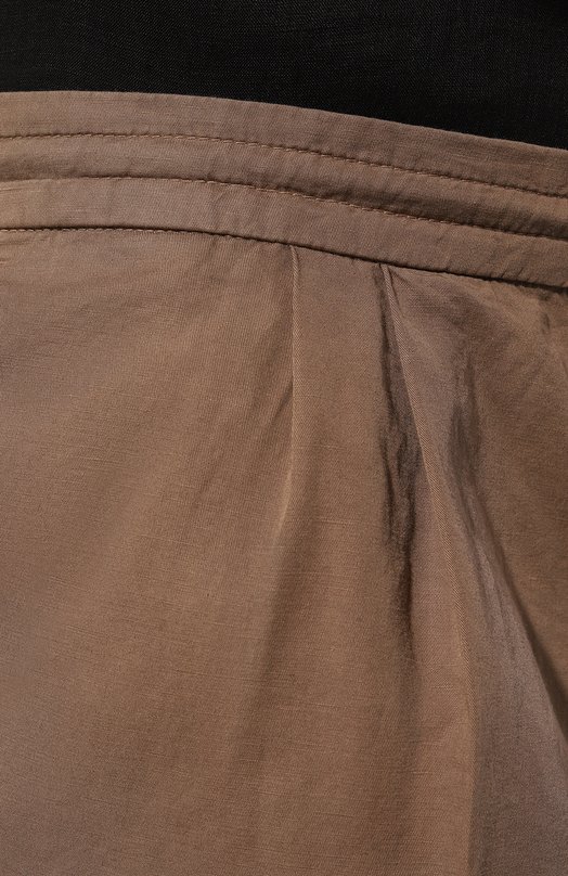Брюки изо льна и хлопка Brunello Cucinelli M291DE1710 Коричневый  M291DE1710 Фото 5