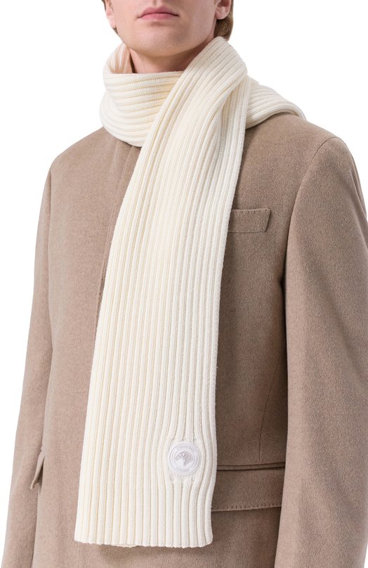 Шерстяной шарф Stefano Ricci K404002SCI/F25362 Белый  K404002SCI/F25362 Фото 2