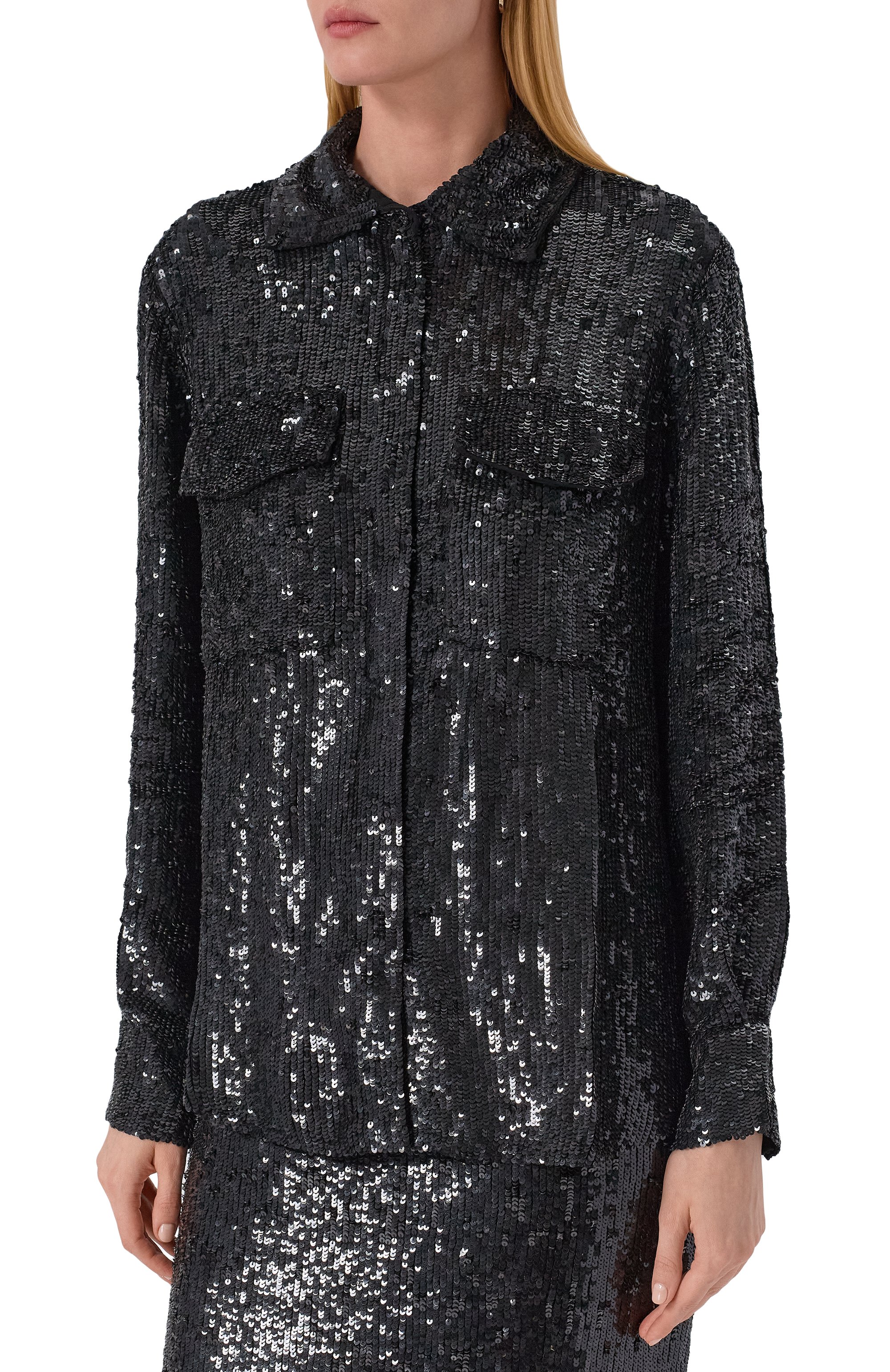 Рубашка из вискозы с отделкой пайетками P.A.R.O.S.H., арт. GADGET-D380638, фото 3