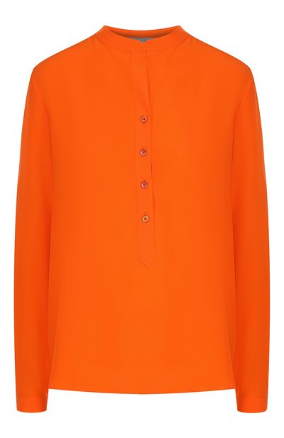 Женская прямая шелковая блуза с воротником-стойкой STELLA MCCARTNEY, арт. 358313/SY206