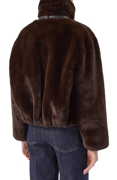 Шуба из экомеха PINKO коричневого цвета по цене 36600 руб., арт. 106013/A1ZM, фото 4 Шуба из экомеха PINKO, арт. 106013/A1ZM, фото 4