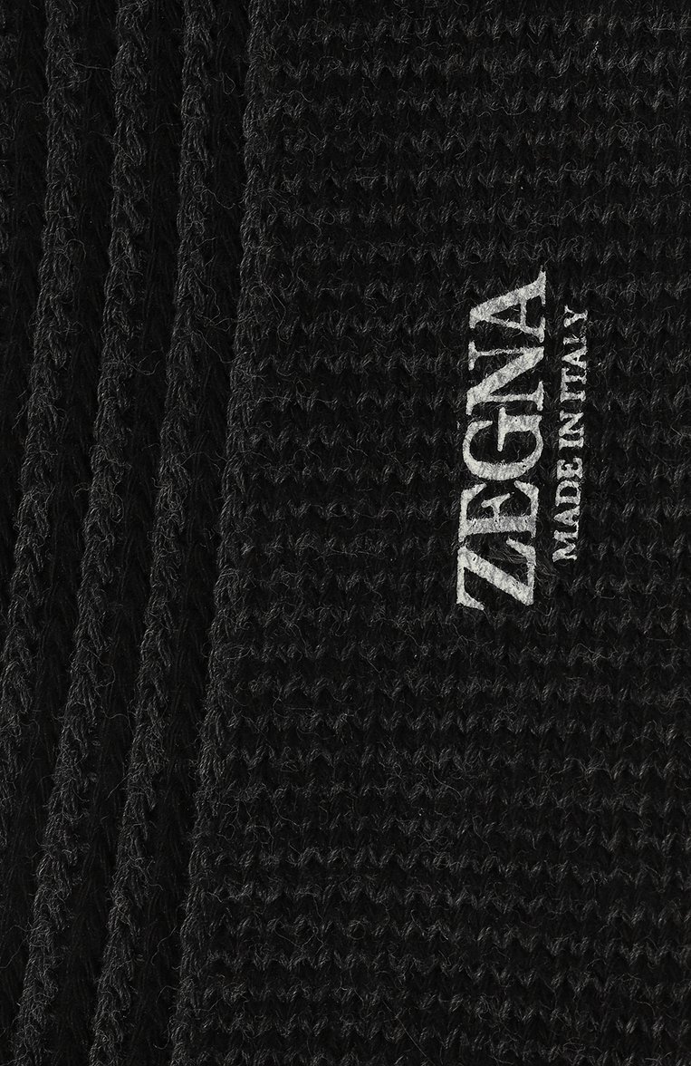 Мужские хлопковые носки ZEGNA темно-серого цвета, арт. N5V40/691 | Фото 2 (Нос: Не проставлено; Материал внешний: Хлопок; Кросс-КТ: бельё)