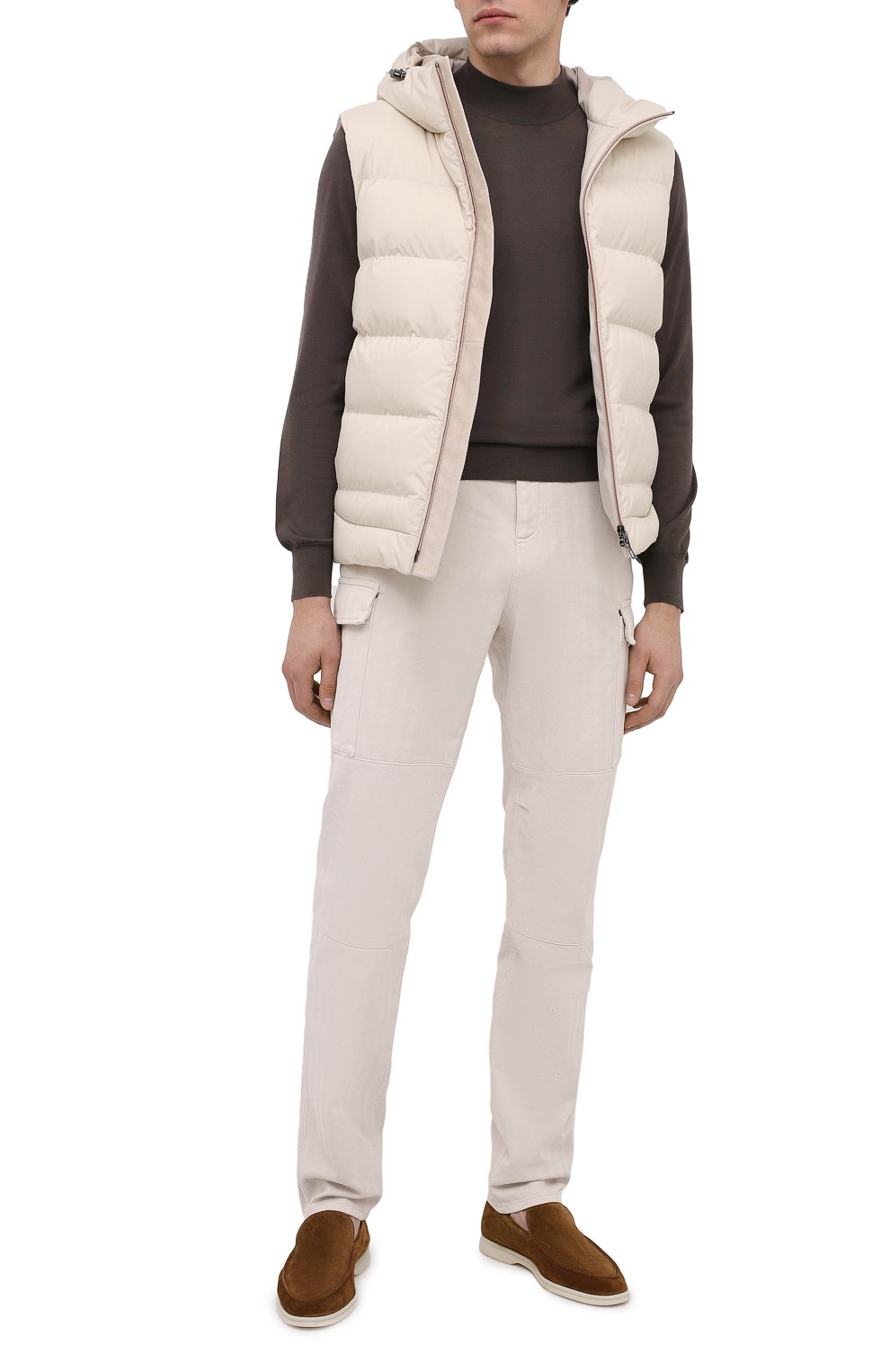 Пуховый жилет LORO PIANA светло-бежевого цвета по цене 227000 руб., арт. FAL4281, фото 2 Пуховый жилет LORO PIANA, арт. FAL4281, фото 2