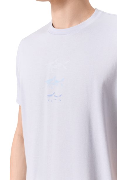 Хлопковая футболка PAUL&SHARK светло-голубого цвета по цене 26300 руб., арт. 26411048_001, фото 5 Хлопковая футболка PAUL&SHARK, арт. 26411048_001, фото 5