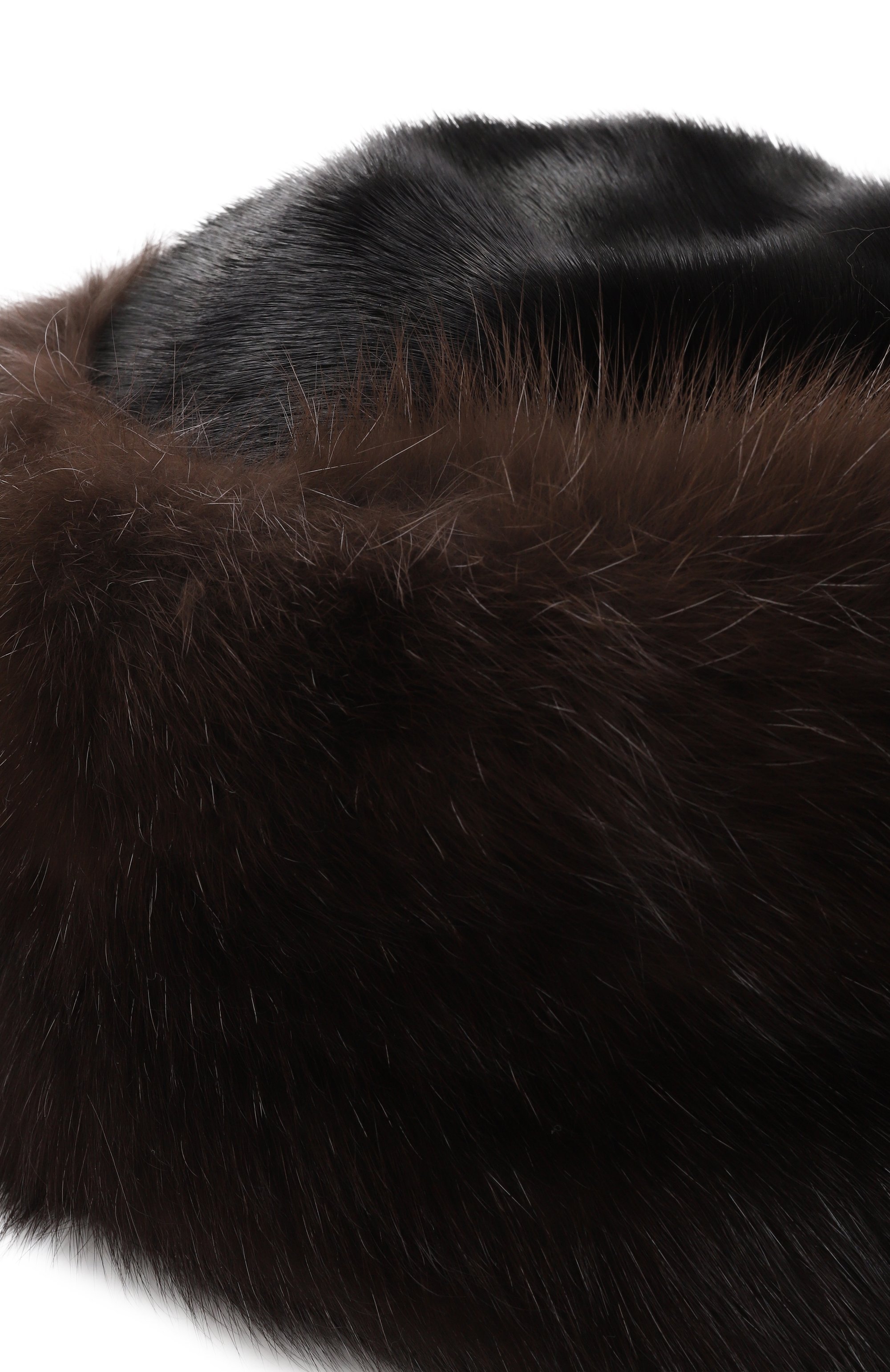 Шапка из меха норки и соболя VICTORIA KUSENKOVA темно-коричневого цвета по цене 363000 руб., арт. 062803504455, фото 3 Шапка из меха норки и соболя VICTORIA KUSENKOVA, арт. 062803504455, фото 3