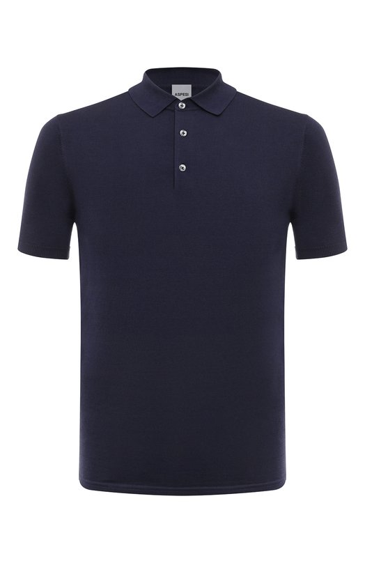

Поло из хлопка и шелка Aspesi, Синий
