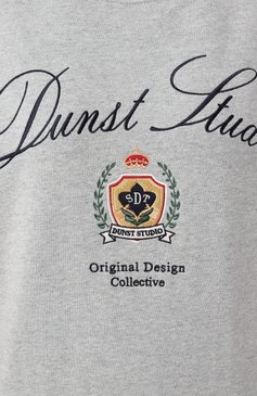 Женский хлопковый свитшот DUNST серого цвета, арт. UDTS5A113G2 | Фото 6 (Драгоценные камни: Проставлено; Рукава: Длинные; Материал сплава: Проставлено; Длина (для топов): Стандартные; Стили: Спорт-шик; Женское Кросс-КТ: Свитшот-одежда; Материал внешний: Хлопок)