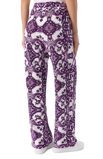 Хлопковые брюки DOLCE & GABBANA фиолетового цвета по цене 165000 руб., арт. FTCYYT/HJMP9, фото 4 Хлопковые брюки DOLCE & GABBANA, арт. FTCYYT/HJMP9, фото 4