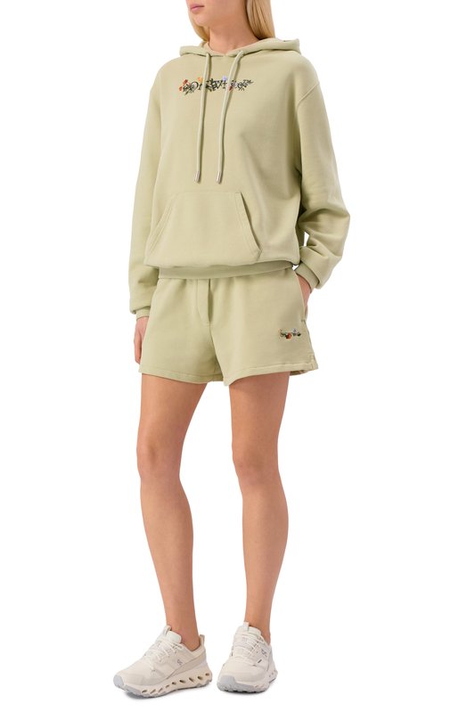 Хлопковые шорты Off-White 0WCI005F25FLE001 Зелёный  0WCI005F25FLE001 Фото 2