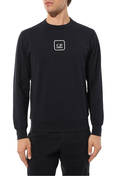 Хлопковый свитшот C.P. COMPANY темно-синего цвета по цене 24950 руб., арт. 15CLSS050A006452W, фото 3 Хлопковый свитшот C.P. COMPANY, арт. 15CLSS050A006452W, фото 3