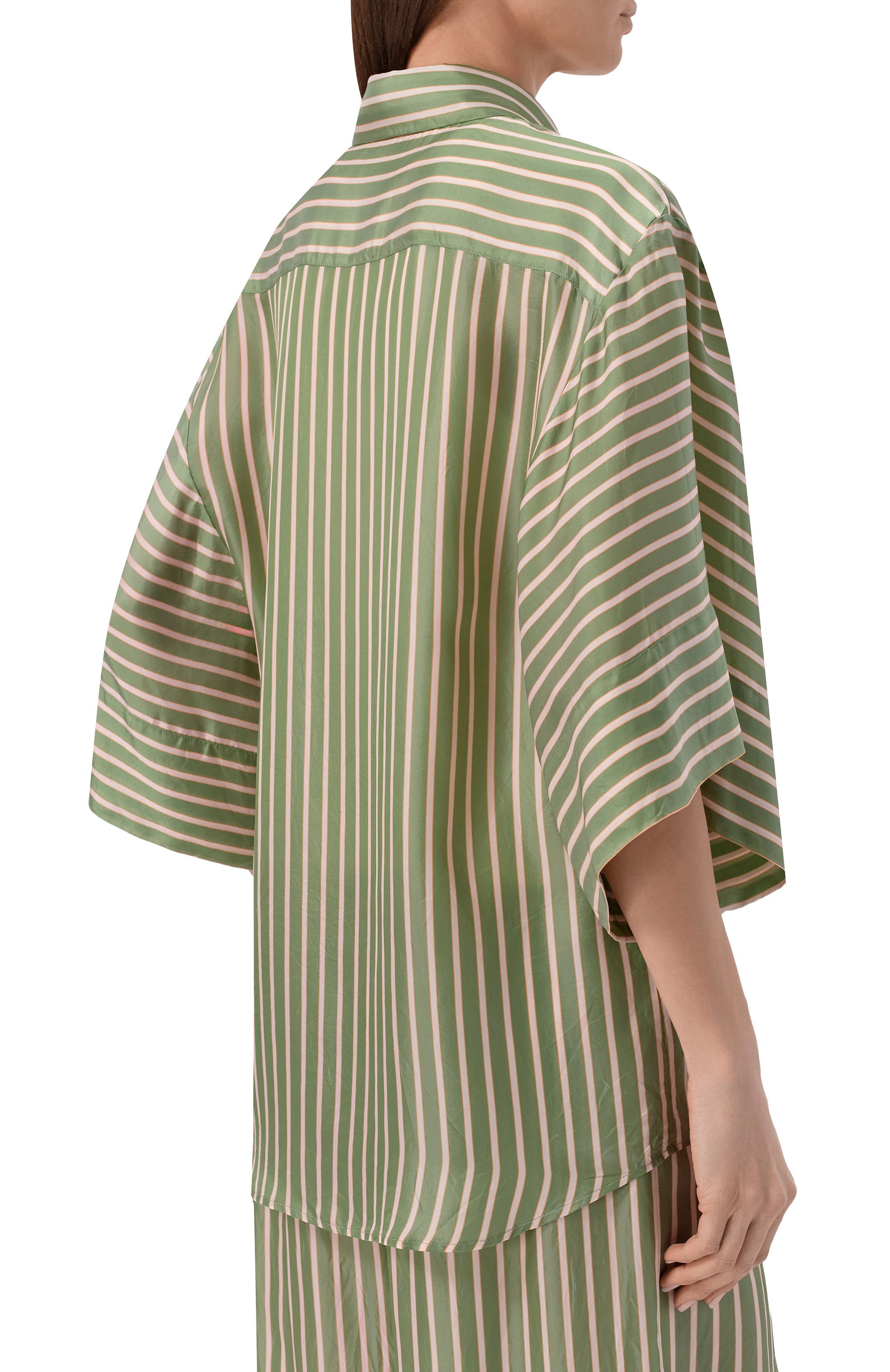 Рубашка DRIES VAN NOTEN зеленого цвета по цене 69500 руб., арт. 010757/3274, фото 4 Рубашка DRIES VAN NOTEN, арт. 010757/3274, фото 4