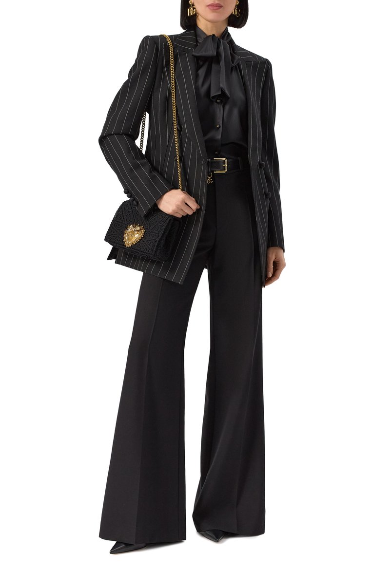 Женская сумка devotion medium DOLCE & GABBANA черного цвета, арт. BB7158/AW717 | Фото 7 (Материал: Текстиль; Размер: medium; Ремень/цепочка: На ремешке; Автоматизация состава: Проставлено; Автоматизация ТО: Проставлено)