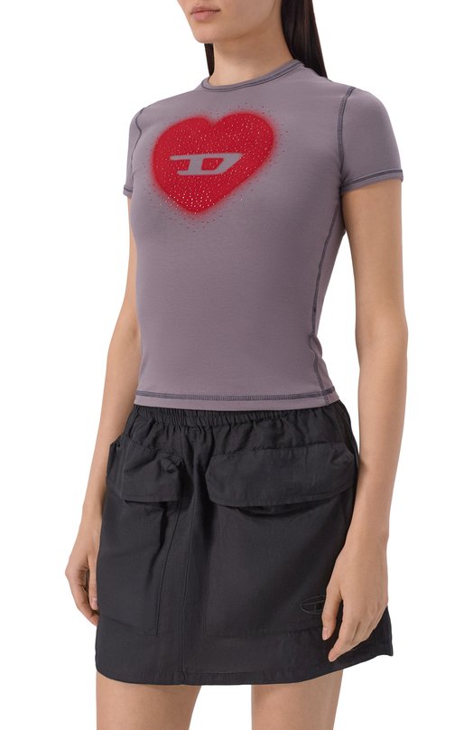 Хлопковая футболка Diesel A20980/0QHHA Серый  A20980/0QHHA Фото 3