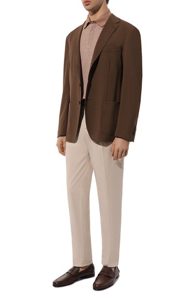 Поло из хлопка и льна ZEGNA, арт. UD372A7/D727, фото 2