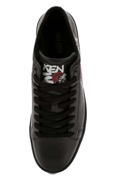 Кожаные кеды tennix KENZO черного цвета по цене 34950 руб., арт. FA55SN132L80, фото 5 Кожаные кеды tennix KENZO, арт. FA55SN132L80, фото 5