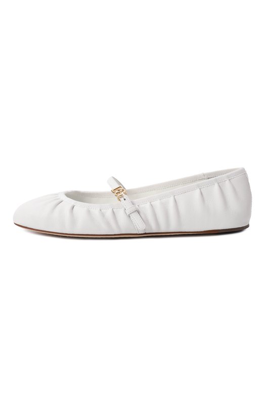 Кожаные балетки Odette Dolce & Gabbana CB0222/AV938 Белый  CB0222/AV938 Фото 4
