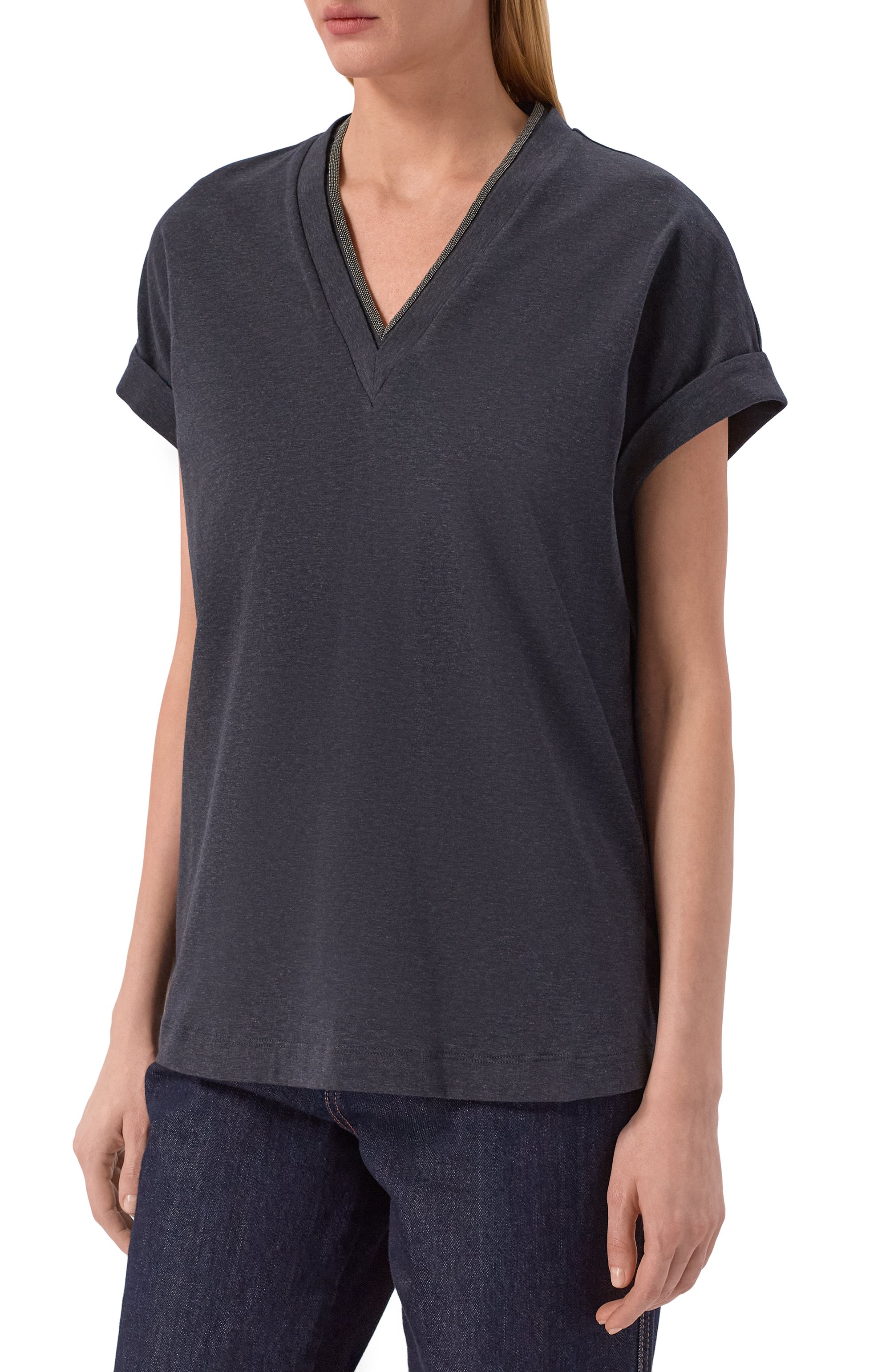 Хлопковая футболка BRUNELLO CUCINELLI, арт. M0T18BD222, фото 3