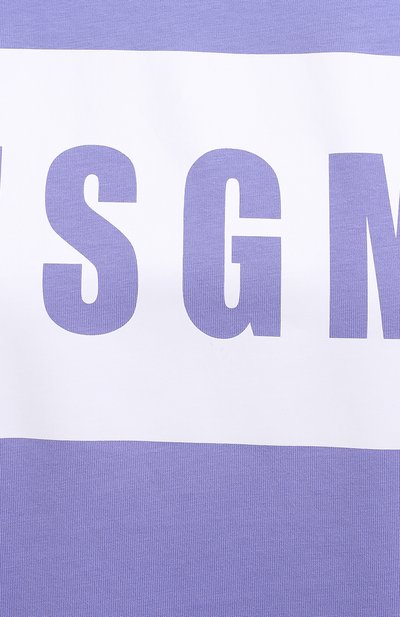 Хлопковая футболка MSGM сиреневого цвета по цене 11750 руб., арт. 3041MDM95 217298, фото 5 Хлопковая футболка MSGM, арт. 3041MDM95 217298, фото 5
