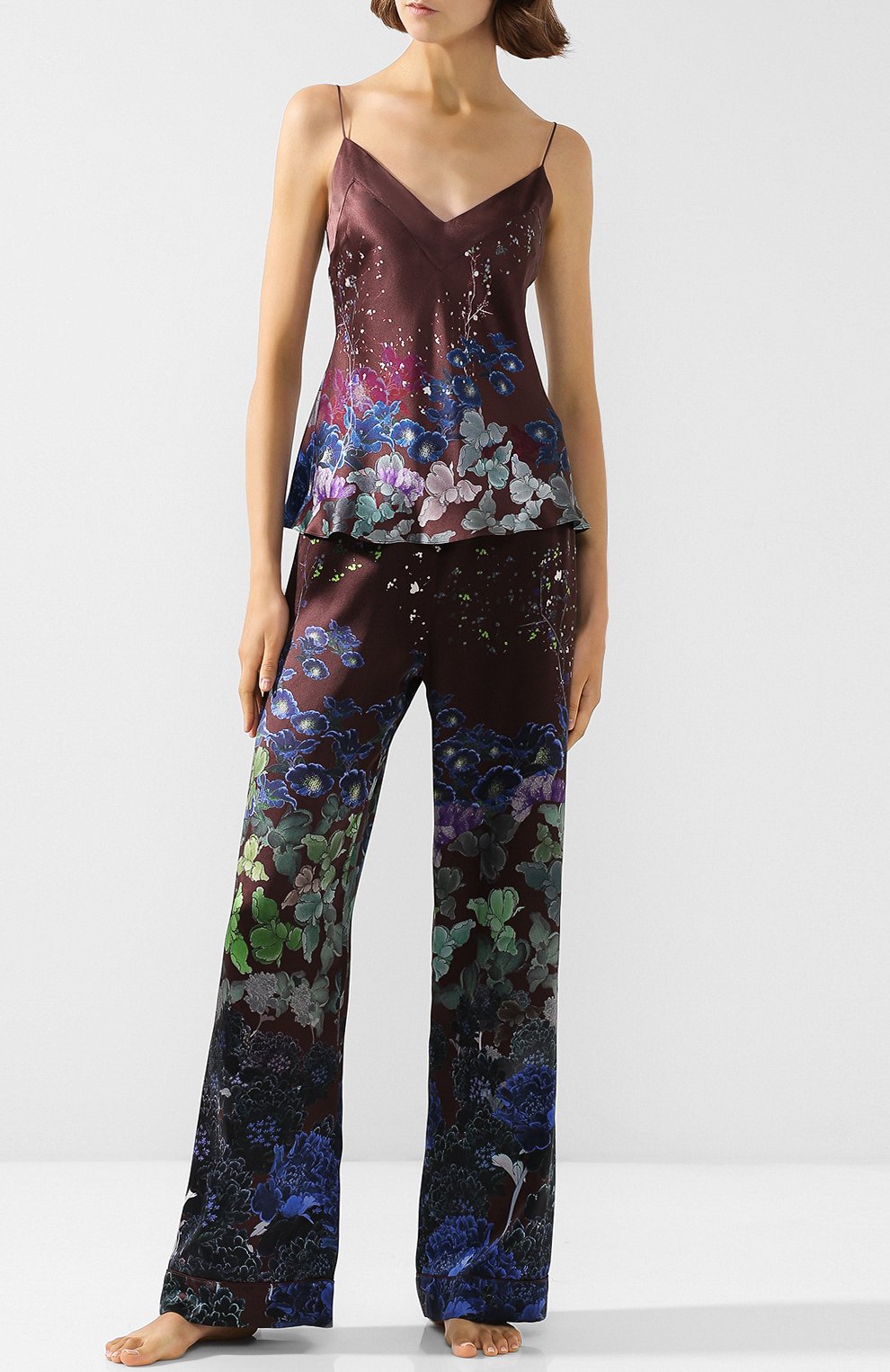 Шелковый топ на бретельках с принтом MENG, арт. LW-9-CH-MLR, фото 2