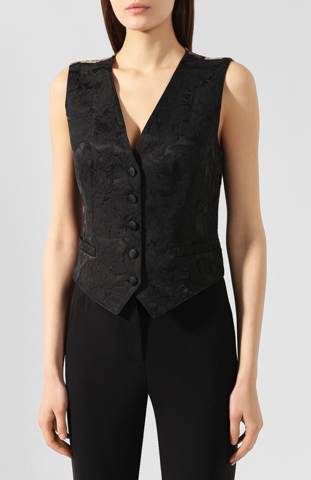 Жилет DOLCE & GABBANA черного цвета по цене 93550 руб., арт. F79H5T/FJRDJ, фото 3 Жилет DOLCE & GABBANA, арт. F79H5T/FJRDJ, фото 3