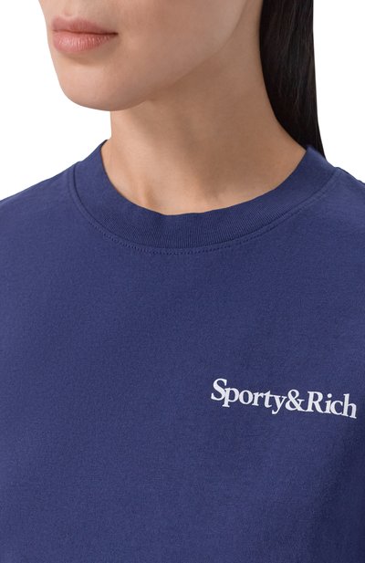 Хлопковая футболка SPORTY AND RICH, арт. T004361300BL106, фото 5