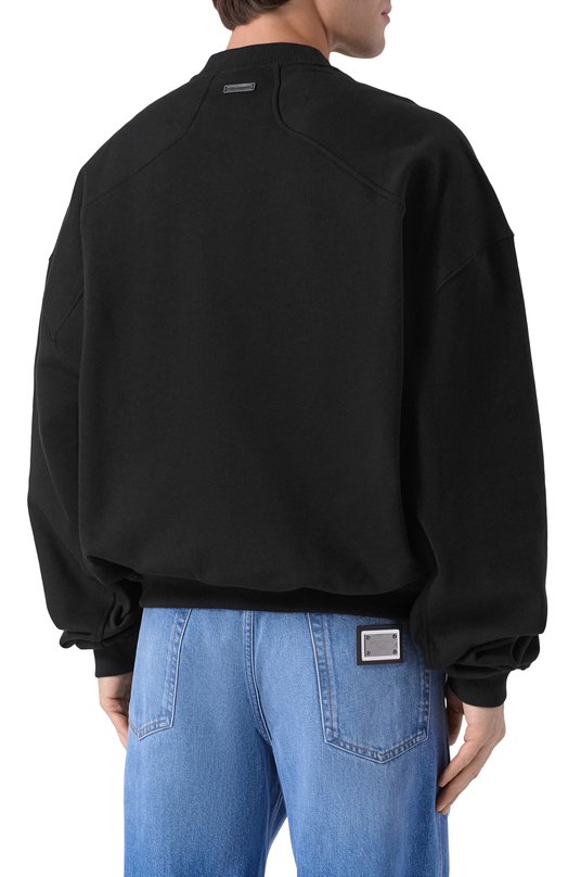 Хлопковый свитшот Dolce & Gabbana G9BVHT/G7PLA Чёрный  G9BVHT/G7PLA Фото 4