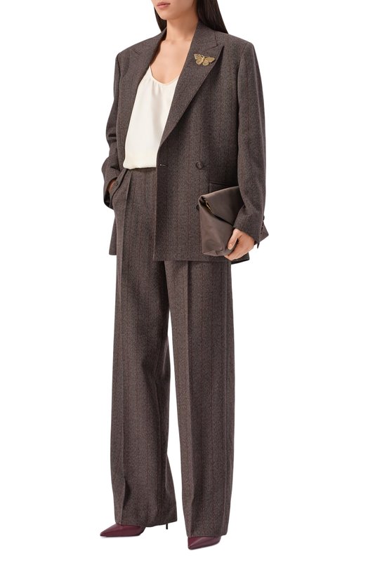 Шерстяной жакет Golden Goose Deluxe Brand GWP02332.P002094 Коричневый  GWP02332.P002094 Фото 2