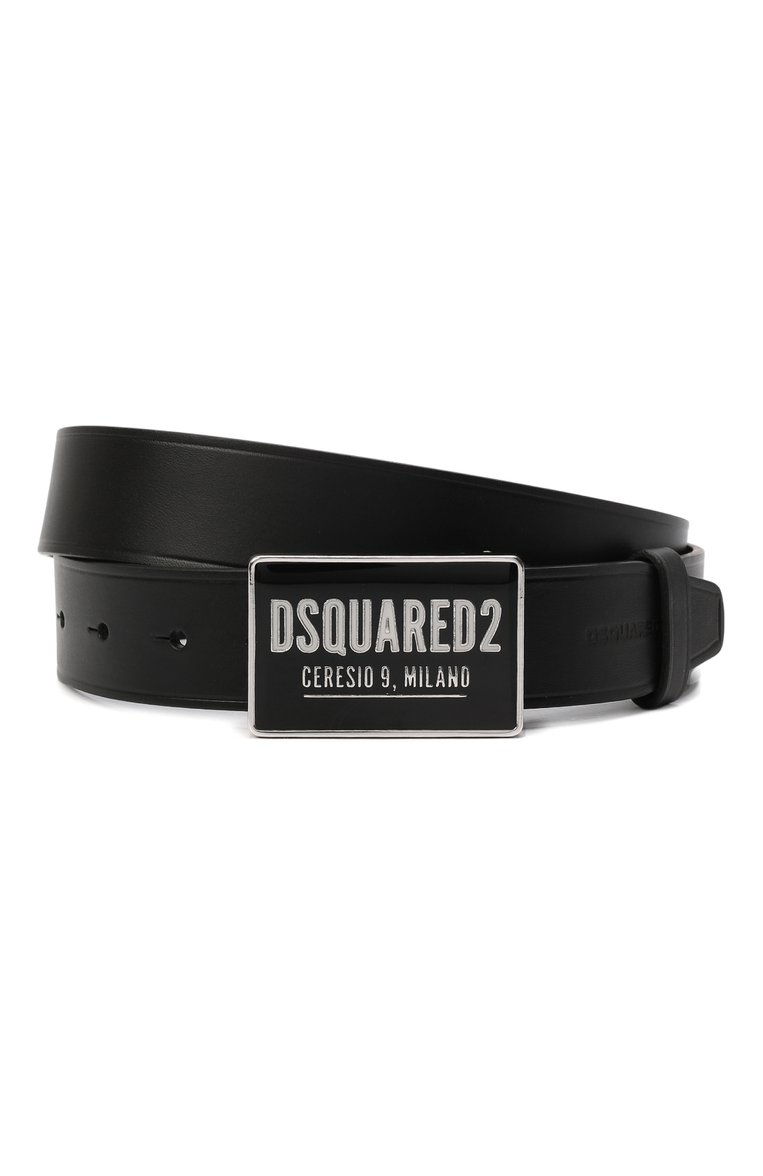 Мужской кожаный ремень DSQUARED2 черного цвета, арт. BEM0407 12900001 | Фото 1 (Случай: Повседневный; Материал: Натуральная кожа; Материал сплава: Проставлено; Нос: Не проставлено)