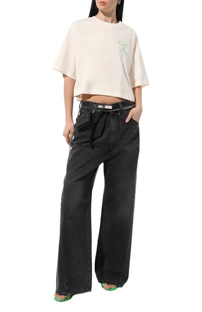 Хлопковая футболка CLOSED кремового цвета по цене 8755 руб., арт. C95228-44H-PR, фото 2 Хлопковая футболка CLOSED, арт. C95228-44H-PR, фото 2