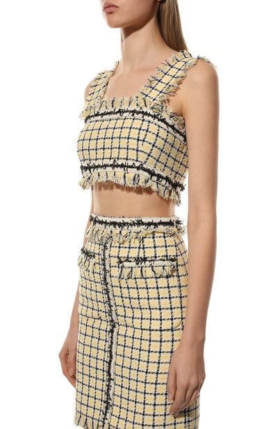 Бра-топ MSGM светло-желтого цвета по цене 28100 руб., арт. 3241MDT07 227112, фото 3 Бра-топ MSGM, арт. 3241MDT07 227112, фото 3
