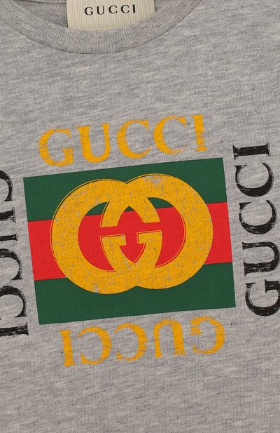 Хлопковая футболка с логотипом бренда GUCCI, арт. 497845/X3L91, фото 3