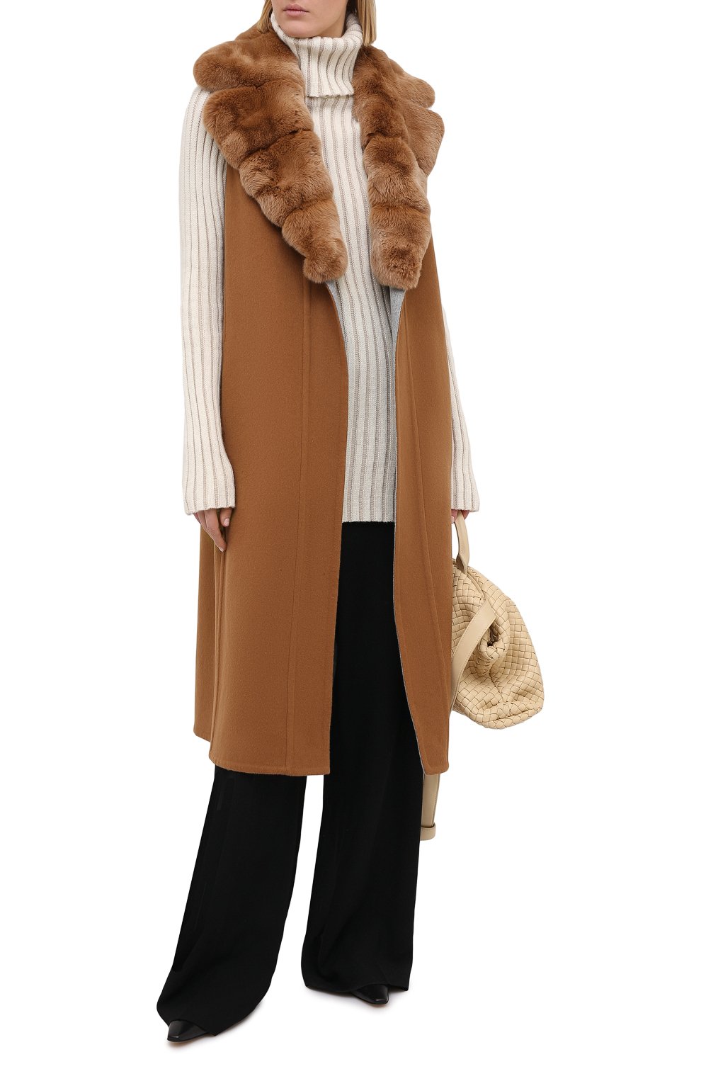 Жилет из шерсти викуньи и кашемира с воротником из меха шиншиллы LORO PIANA, арт. FAL4699/VVIC, фото 2