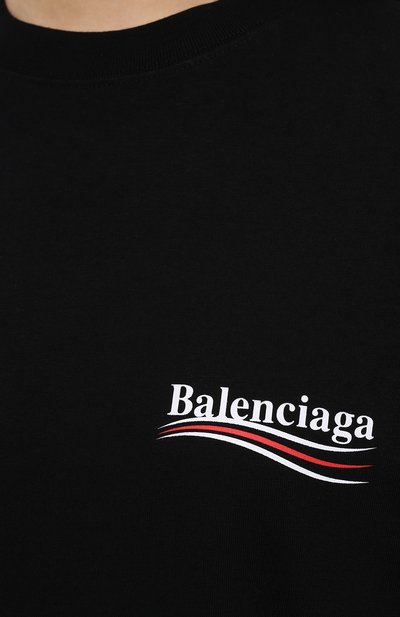 Хлопковая футболка BALENCIAGA черного цвета по цене 48300 руб., арт. 641655/TIV52, фото 5 Хлопковая футболка BALENCIAGA, арт. 641655/TIV52, фото 5