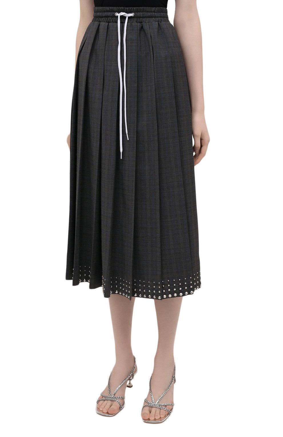 Шерстяная юбка MIU MIU серого цвета по цене 215000 руб., арт. MG1365-1ZV8-F0308, фото 3 Шерстяная юбка MIU MIU, арт. MG1365-1ZV8-F0308, фото 3