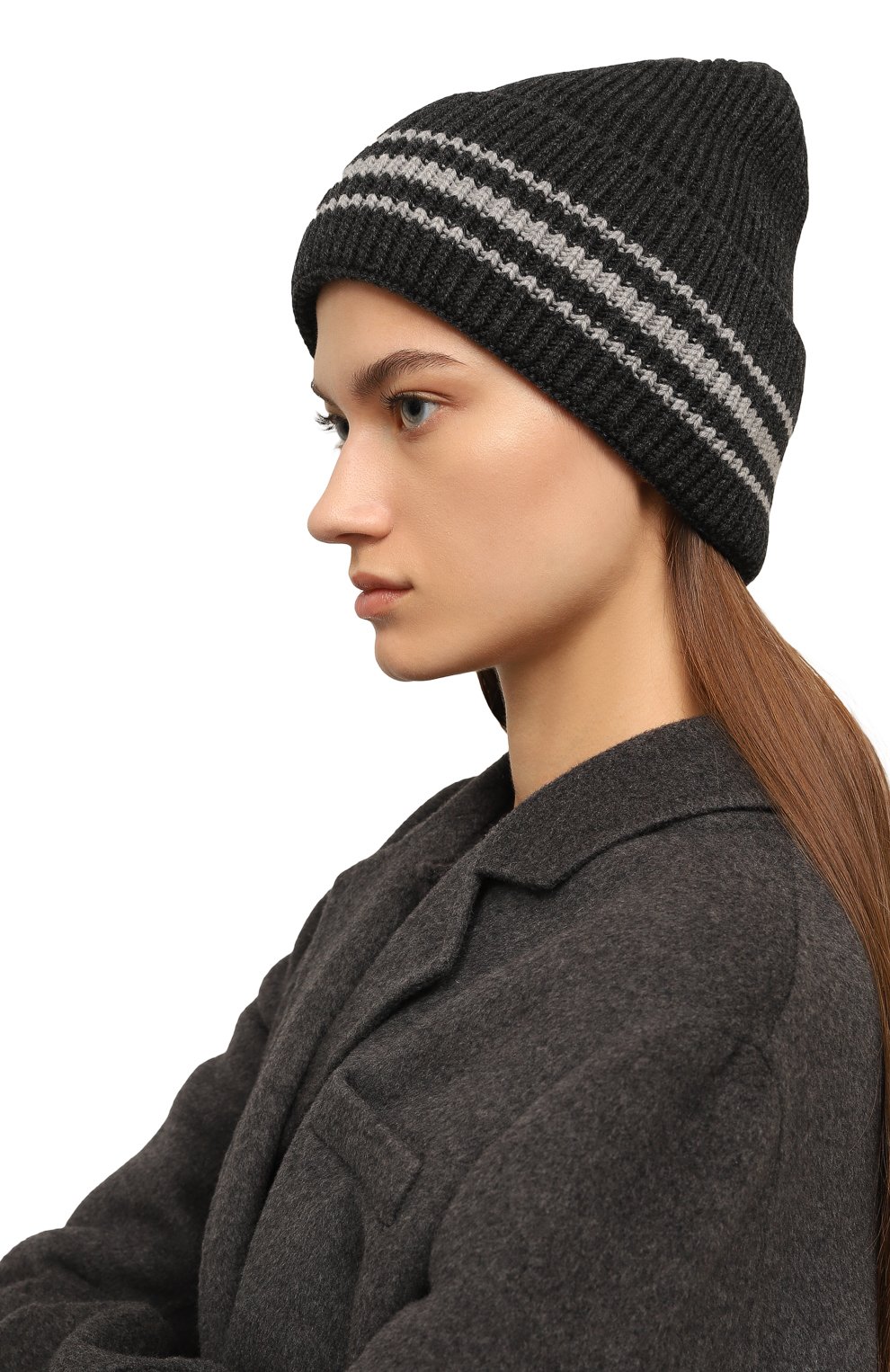 Шапка из кашемира и шерсти DESTIN темно-серого цвета по цене 12900 руб., арт. DAW3SPENNY, фото 2 Шапка из кашемира и шерсти DESTIN, арт. DAW3SPENNY, фото 2