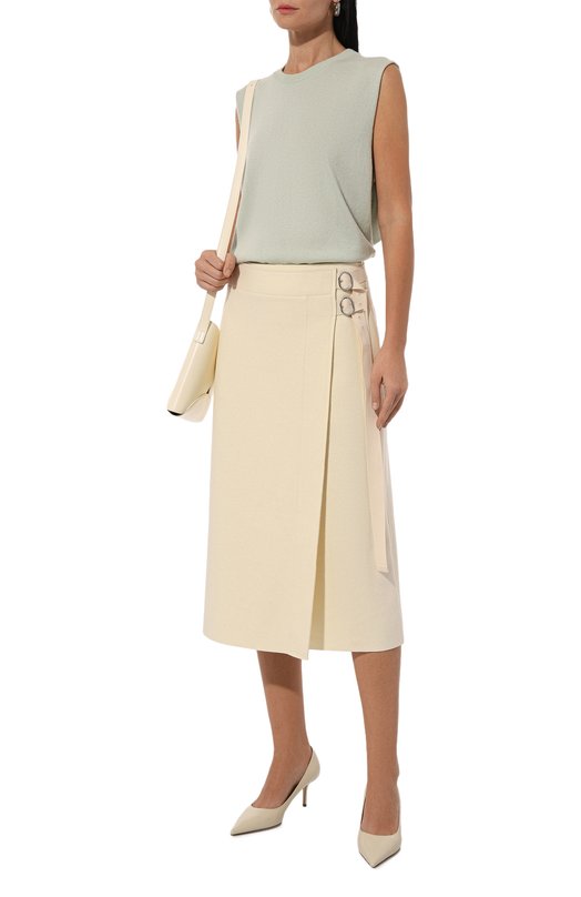 Шерстяная юбка Jil Sander J40MA0157/J20212 Кремовый  J40MA0157/J20212 Фото 2