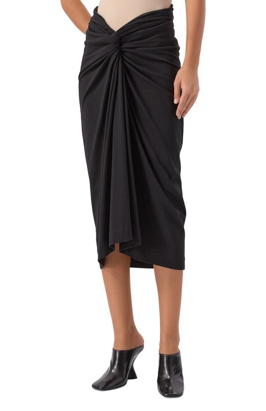 Хлопковая юбка Dries Van Noten 011112-2603-900 Чёрный  011112-2603-900 Фото 3