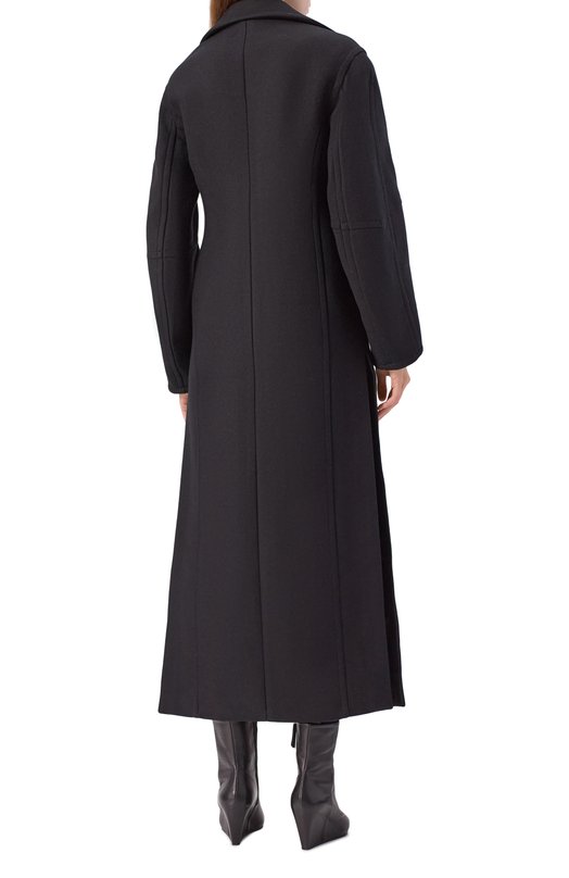 Шерстяное пальто с отделкой из овчины Blumarine 2S099W_SET Чёрный  2S099W_SET Фото 4