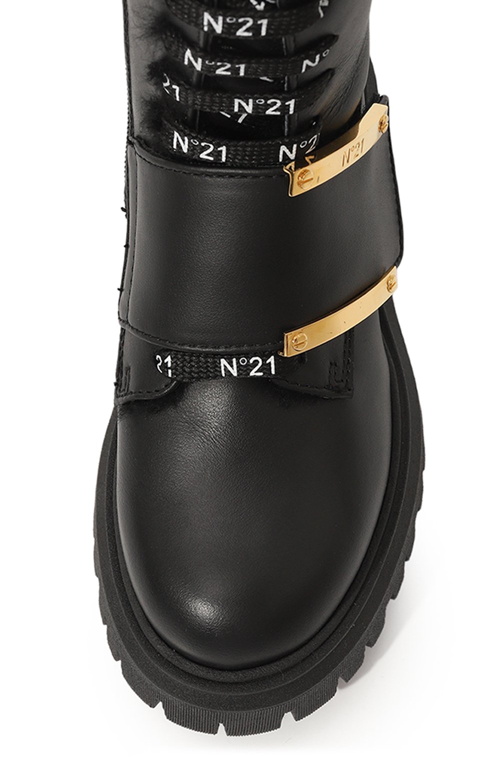 Кожаные ботинки N21 черного цвета по цене 41200 руб., арт. 75274/36-41, фото 4 Кожаные ботинки N21, арт. 75274/36-41, фото 4