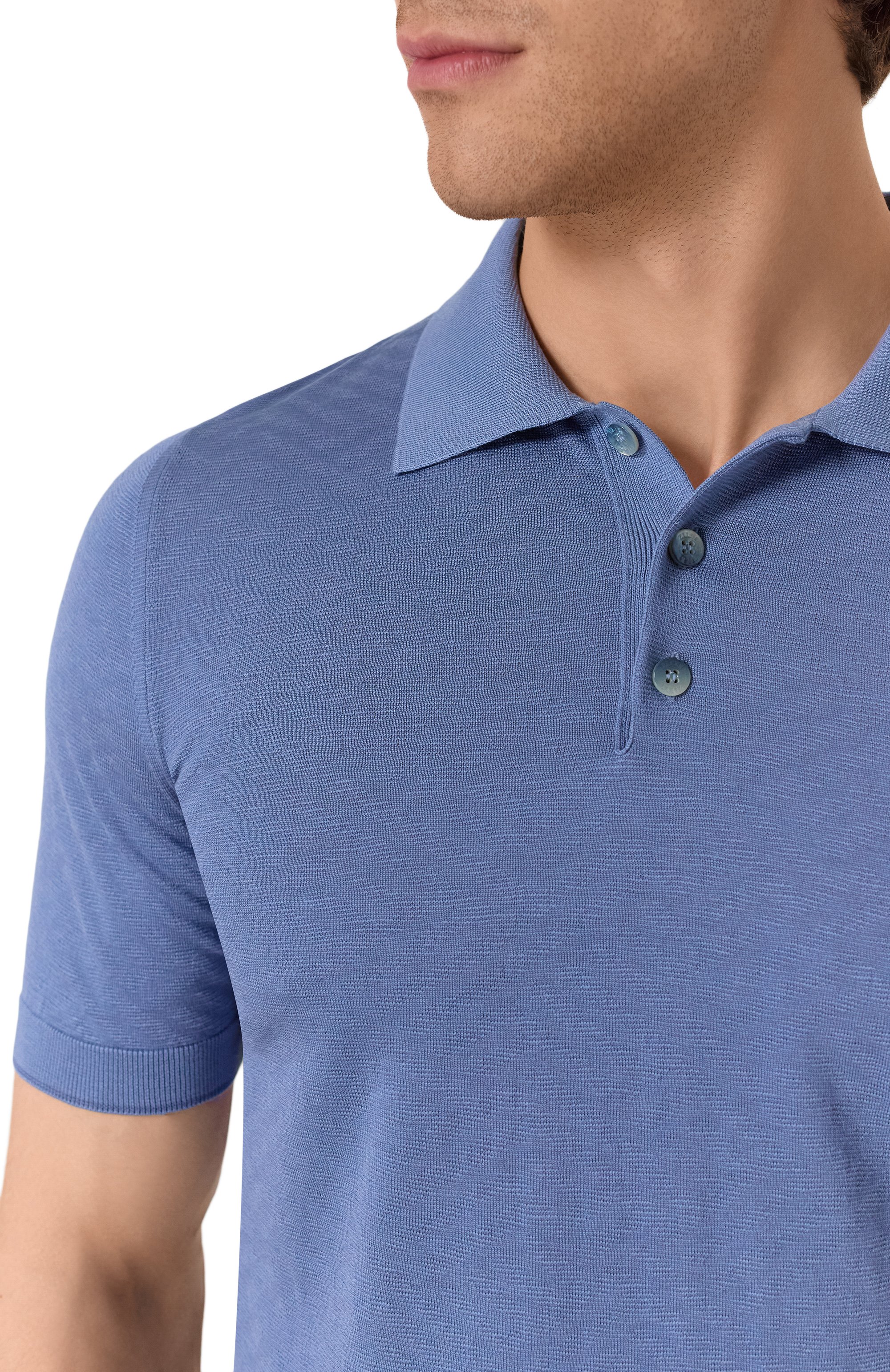 Поло из шелка и хлопка ZILLI голубого цвета по цене 139500 руб., арт. KBP002M0164VFAF00, фото 5 Поло из шелка и хлопка ZILLI, арт. KBP002M0164VFAF00, фото 5