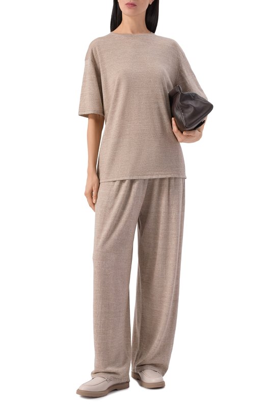 Пуловер из шерсти и льна 12 STOREEZ 136423 Бежевый  136423 Фото 2