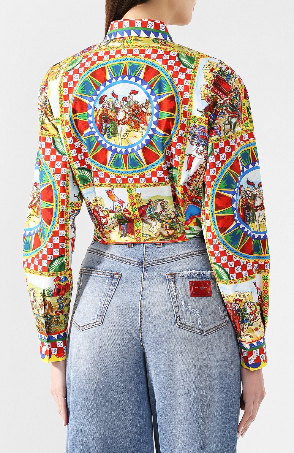 Хлопковая рубашка DOLCE & GABBANA разноцветного цвета по цене 85700 руб., арт. F5K68T/HP5VX, фото 4 Хлопковая рубашка DOLCE & GABBANA, арт. F5K68T/HP5VX, фото 4