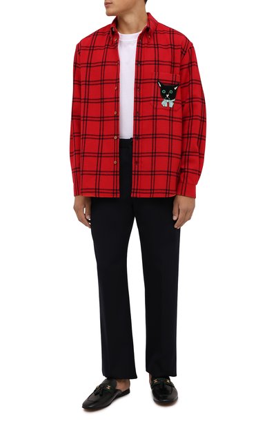 Шерстяная рубашка GUCCI красного цвета по цене 119000 руб., арт. 663380/ZAHB1, фото 2 Шерстяная рубашка GUCCI, арт. 663380/ZAHB1, фото 2