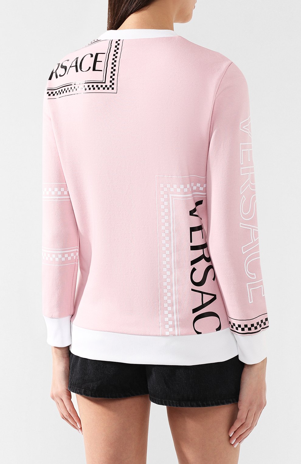 Хлопковый свитшот VERSACE розового цвета по цене 93400 руб., арт. A82271/A217878, фото 4 Хлопковый свитшот VERSACE, арт. A82271/A217878, фото 4