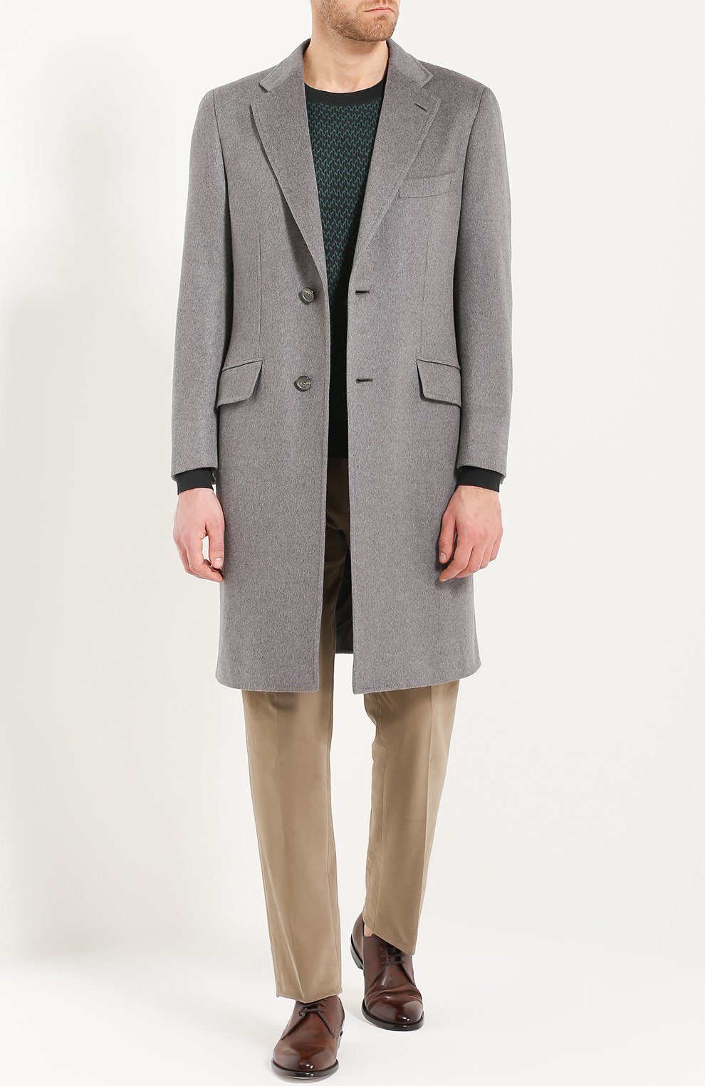 Однобортное пальто из смеси шерсти и кашемира BRIONI, арт. R0F1/P6359, фото 2