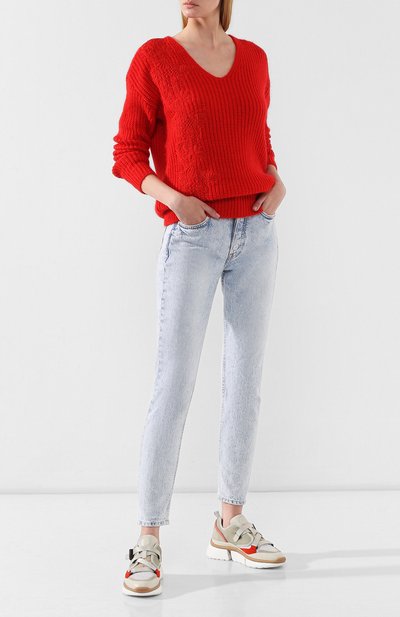 Свитер ERMANNO ERMANNO SCERVINO красного цвета по цене 45400 руб., арт. 45T MG71 AME, фото 2 Свитер ERMANNO ERMANNO SCERVINO, арт. 45T MG71 AME, фото 2