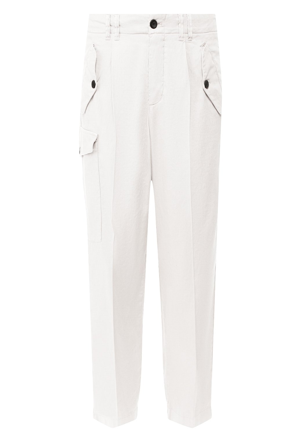 Брюки из смеси льна и хлопка GIORGIO ARMANI белого цвета по цене 78750 руб., арт. 0SGPP09X/T01FI, фото 1 Брюки из смеси льна и хлопка GIORGIO ARMANI, арт. 0SGPP09X/T01FI, фото 1